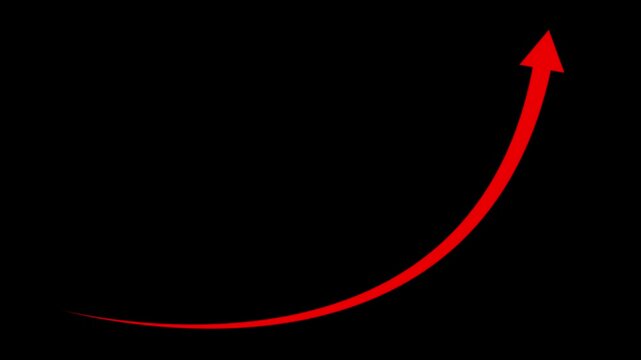 Curve arrow upward motion symbol colorful modern flat vector design.4k motion videos.