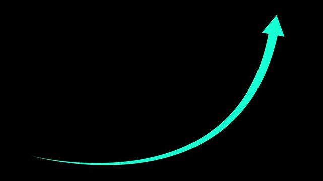 Curve arrow upward motion symbol colorful modern flat vector design.4k motion videos.