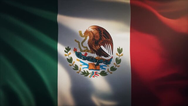 The national flag of Mexico waving in the wind with dramatic lighting and shadows Mexican flag national symbol