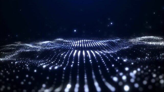 Abstract light trails in dark space motion graphic
