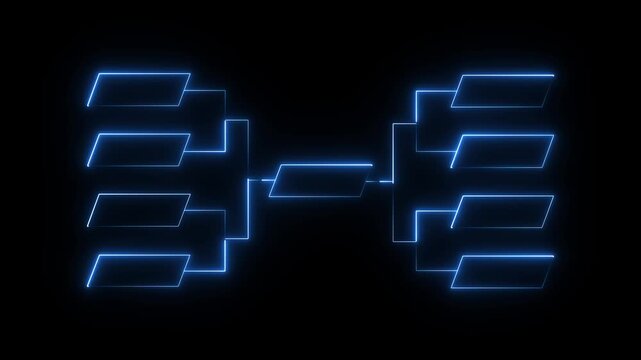 Team Tournament bracket. sports Tournament Bracket Concept. Tournament bracket icon with neon glow effect. 4k video animation