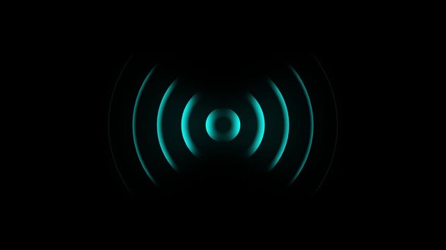 Radio waves animation. Frequency radio wave signal concept. Technology Radar Screen.