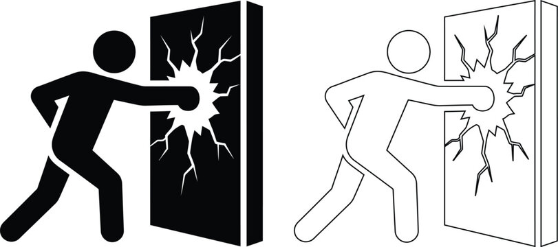 Frustration and aggression concept icon with frustration conflict aggression psychology behavior violence pressure reaction annoyance hardship