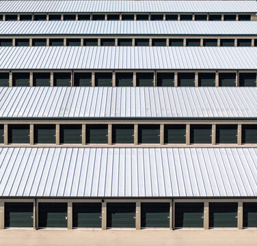 Storage unit rows stretch horizontally