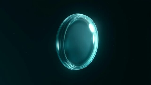 Glowing cyan ring abstract motion background for digital technology branding and futuristic interface design