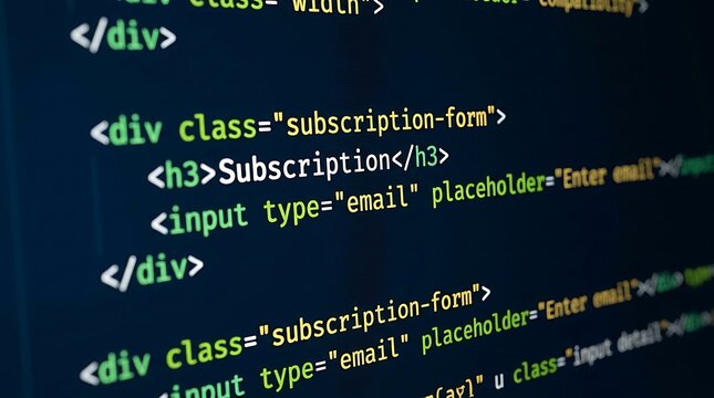 Html code snippet for subscription form