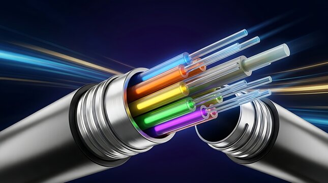 Fiber optic cable with multicolored inner cables