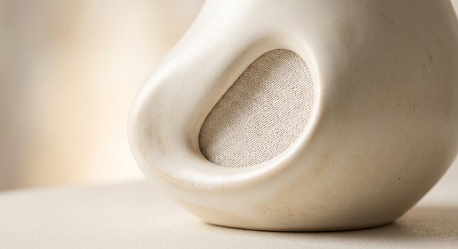 Close-Up Macro Texture of Ceramic Biomorphic Speaker Surface and Shape