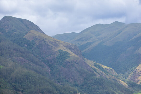 Cloud-Covered Mountain Landscape in Munnar, Kerala