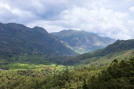 Cloud-Covered Mountain Landscape in Munnar, Kerala