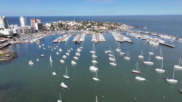 Punta Del Este Skyline In Punta Del Este Maldonado Uruguay. Capturing The Hustle And Bustle Of A Vibrant City From Above. Tropical Skyline. Summer Backgrounds. Punta Del Este Maldonado.