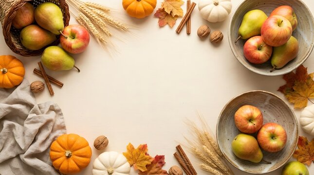 Autumn harvest fruit and vegetable arrangement