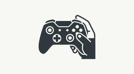 Hand holding a black video game console controller. © pumpskin