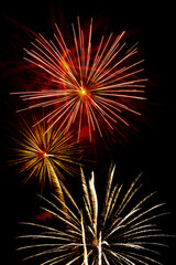Fototapeta premium fireworks explode in the night sky