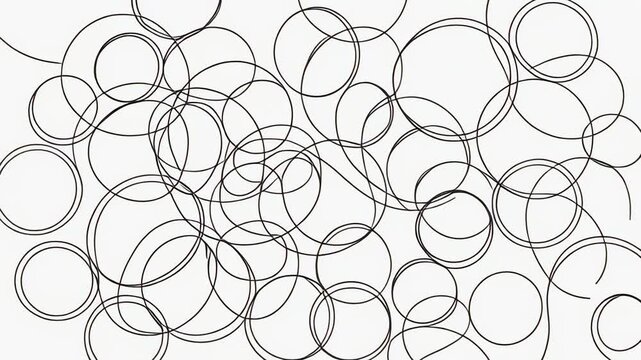 Abstract white bubbles floating and merging animation