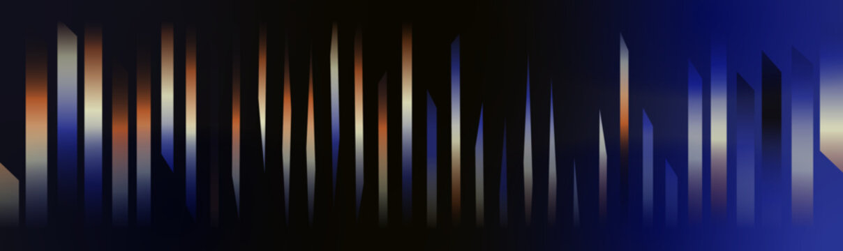 Abstract line horizontal banner with flowing gradients 