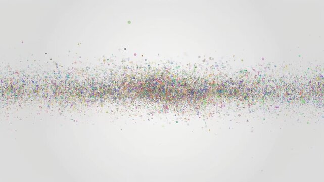 Abstract particle motion in dark space animation