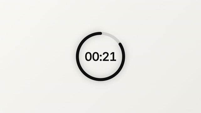 Twenty Five Second Presentation Countdown Timer with White Single Ring