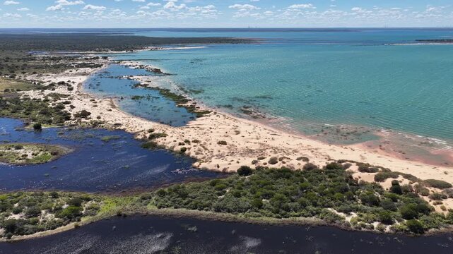 Sunset Dunes Of Velho Chico In Casa Nova Bahia Brazil. Beautiful Lagoons That Form In The Sand Dunes After The Rainy Season. Sunrise Rainforest Eco Tourism. Amazon River. Casa Nova Bahia.