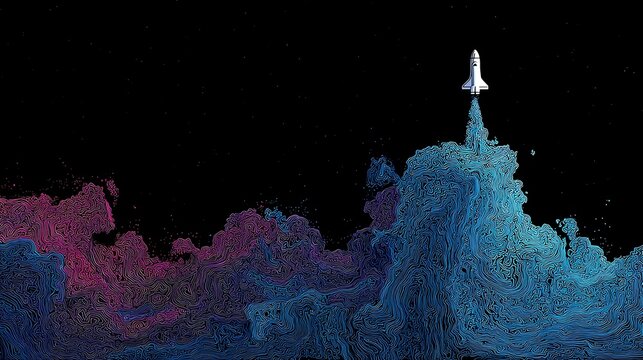 Snowy mountain peak with a lone pine tree silhouetted against a starry night sky