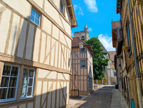 historic half-timbered house Troyes, France