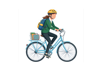 Obraz premium man cycling blue bicycle dark clothing helmet backpack png on transparent background