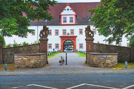 Heusenstamm, Hesse, Germany - 5 July 2026. Heusenstamm Town Hall Palace in summer.