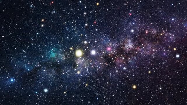 Mesmerizing Cosmic Galaxy Dance: Brilliant Stars and Nebulae Sparkling Across Deep Space