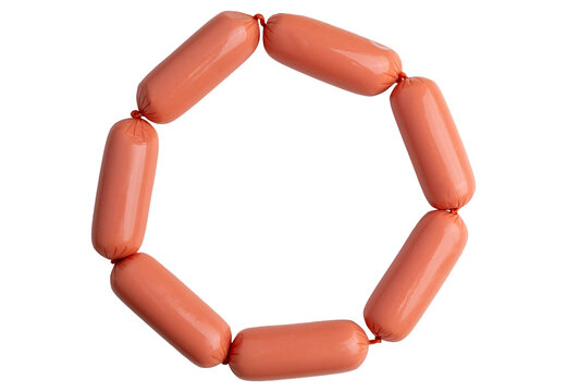 Ring of Linked Sausages isolated on White Background 