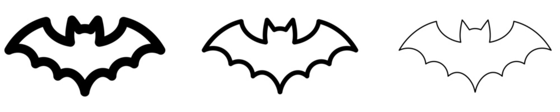 Halloween bat line icon. Vector illustration.