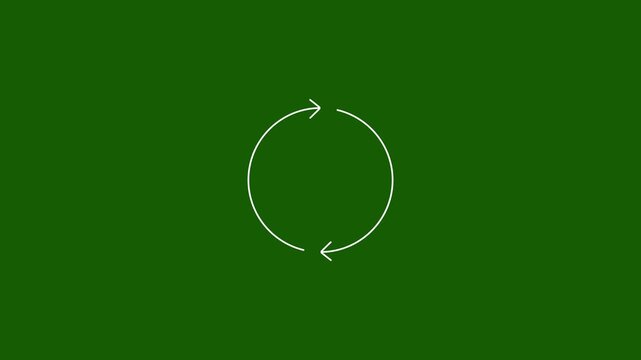 Animation of rotation of movement in a circle arrows.Seamless loop of glowing gradient refresh icon and sync arrows animation for loading screen