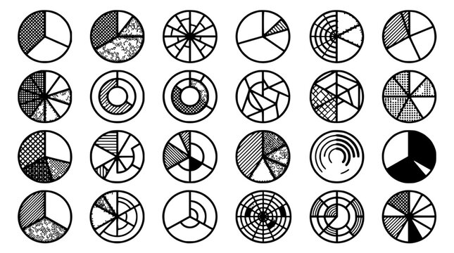 Charts with Various Data Visualization Styles and Patterns Featuring Chart, Pattern, Design with Graphic and Circle Elements