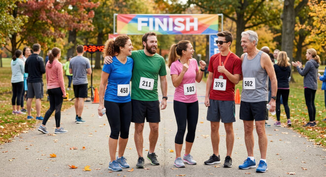 Race Finish Line Celebration