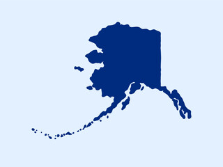 Fototapeta premium Doodle-style illustration of the Alaska state map, featuring the recognizable shape of Alaska in a simple, hand-drawn design.