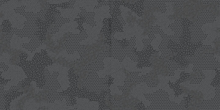 Full Seamless charcoal camo halftone background. Dark gray dotted camouflage layers create a stealth military print for fabric, wallpaper, apparel and bags.
