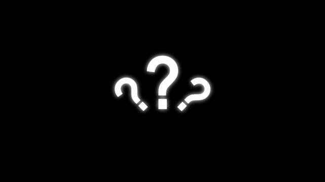 Question mark icon animation. pop up question mark flat and alpha looping question mark .4k quality animation video..