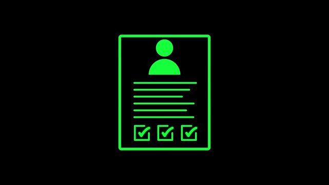 Parson verify icon animation .User profile with check mark. Profile verify account icon .Id card verified icon and user profile with a checkmark icon, 4k quality animation video.