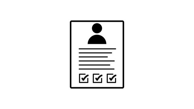Parson verify icon animation .User profile with check mark. Profile verify account icon .Id card verified icon and user profile with a checkmark icon, 4k quality animation video.