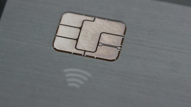Credit card chip up close