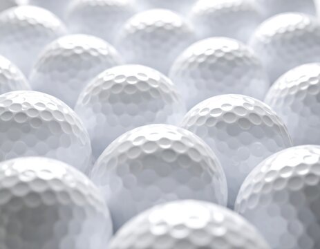 Close-up of numerous dimpled spheres, forming a repetitive pattern, creating a soft, diffused light effect