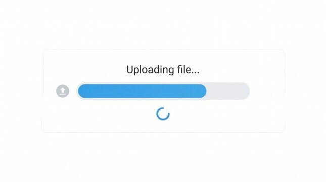 Uploading file progress bar animation on screen