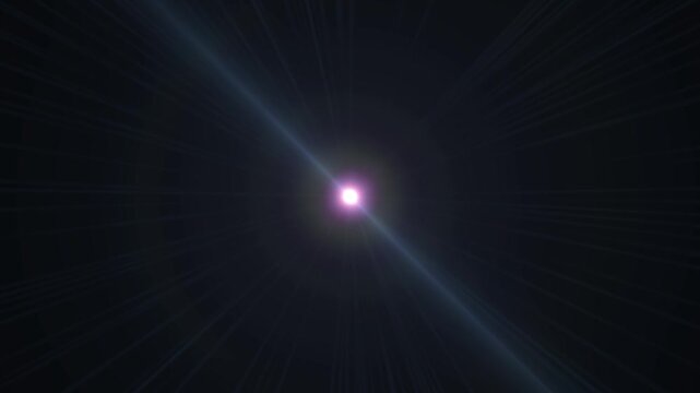 A bright star shines intensely against the dark night sky, with radiant light beams spreading outward