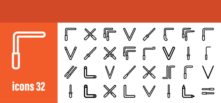 Traditional Dowsing Rods and Divining Tools Icons