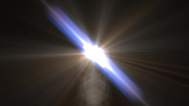 Dynamic light burst with blue and purple rays background