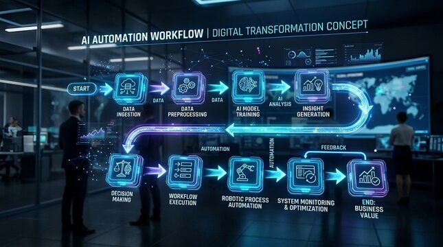 Ai automation workflow digital transformation concept