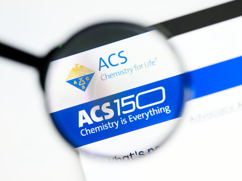 Milan, Italy 2026, 5 Jul Closeup of acs website page on a laptop screen. Focus on acs logo under a magnifying glass.