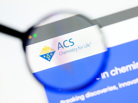 Milan, Italy 2026, 5 Jul Closeup of acs website page on a laptop screen. Focus on acs logo under a magnifying glass.