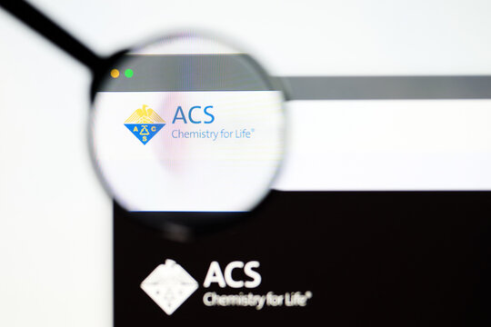 Milan, Italy 2026, 5 Jul Closeup of acs website page on a laptop screen. Focus on acs logo under a magnifying glass.