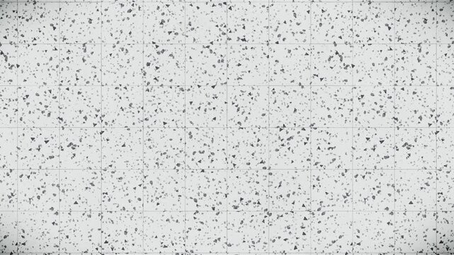 Abstract custom image pattern background, a seamless loop of light gray and white speckled tiles with dark flecks