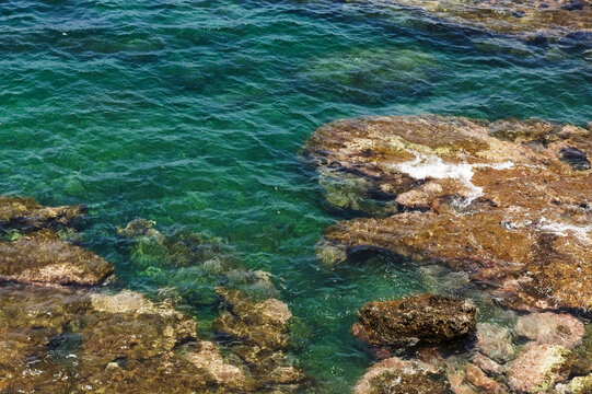 Exposed Intertidal Littoral Platform of Volcanic Hyaloclastite Tuff at Playa el Confital during low tide